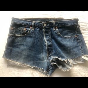 Levi’s 501 distressed jean shorts